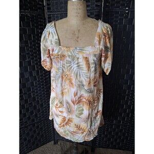Billabong Bay Side Babydoll Mini Dress Floral Womens Small Viscose Y2K Casual